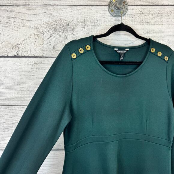 Isabella Oliver Maternity Dark Green Long Sleeve Knee Length Dress Size 10 - Picture 2 of 9